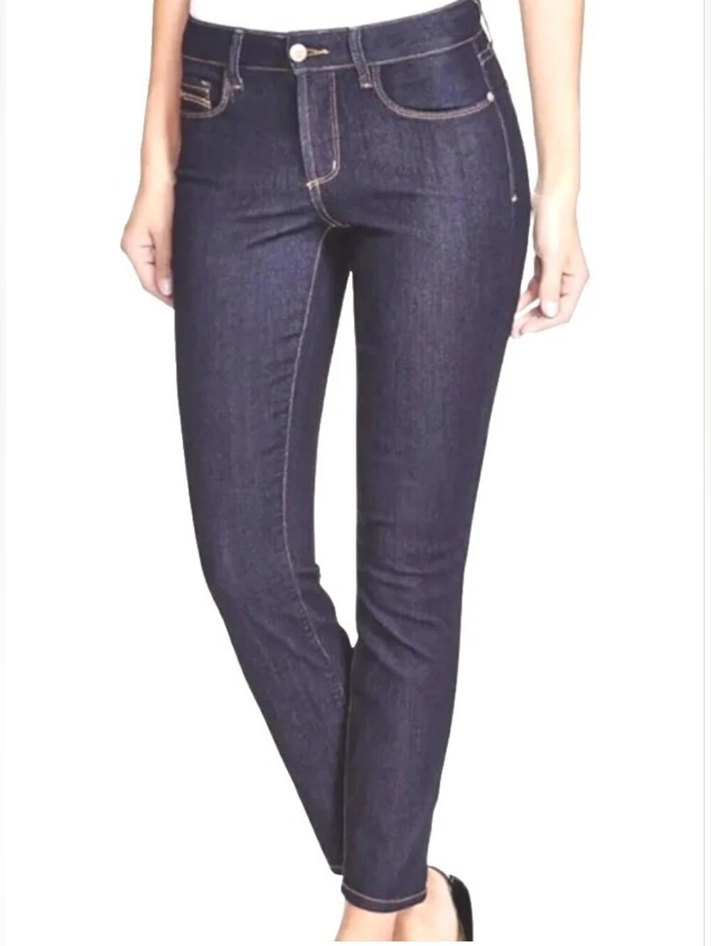 NYDJ Jeans Woman Sz 22W Clarissa Crop Ankle Dark Blue Denim Lift Tuck 45/25"Nwot